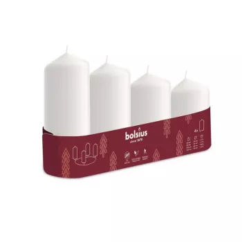 BOLSIUS sveces cilindrs 4 gab. Ø120, 100, 80, 60x48mm balts