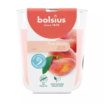 Bolsius True Scents smaržīgā svece stikla burkā, persiks, Ø80x73 mm