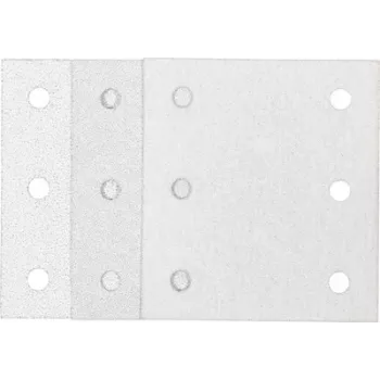 Makita 192352-4 slīpēšanas papīra komplekts, 10 gab., graudainība P60/P100/P150, 102 x 114 mm, ar āķa un cilpas stiprinājumu, daudzfunkciju instrumentiem