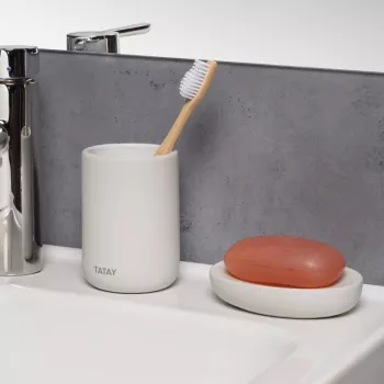 TATAY Soft Ceramic zobu suku turētājs, balts