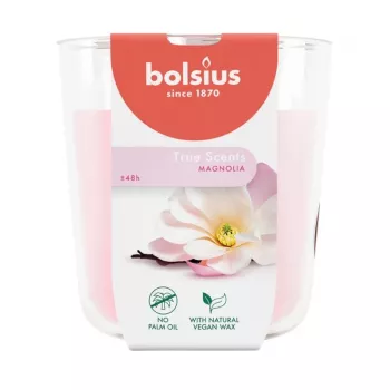 BOLSIUS True Scents smaržīgā svece stikla traukā - Magnolija, Ø97x85 mm
