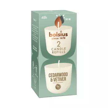 BOLSIUS Clean Light uzpildes sveces 2 gab. Cedarwood & Vetiver