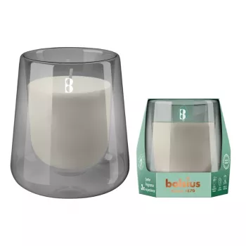 BOLSIUS Clean Light smaržīga svece stikla burkā, ciedrkoks un vetivera, Ø95x85 mm