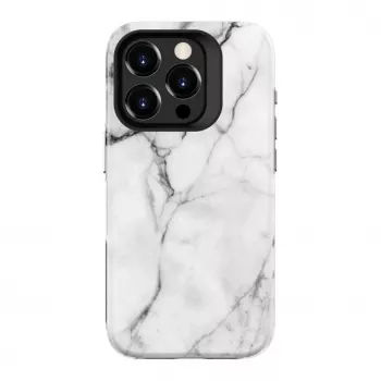 Evelatus Armor vāciņš Apple iPhone 15 Pro – TPU+PC hibrīds, marmora balts pielāgots dizains