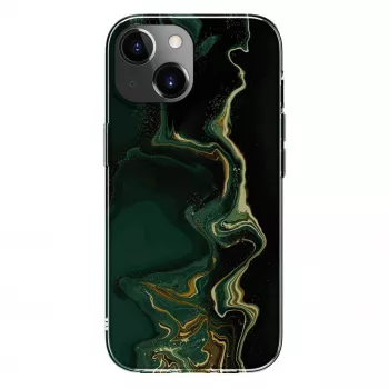 Evelatus Apple iPhone 15 PC marmora tumši zaļš maciņš