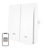 MOES ZS-B-EU2 ZigBee 2 kanālu apgaismojuma slēdzis, nav nepieciešams neitrāls vads, balts