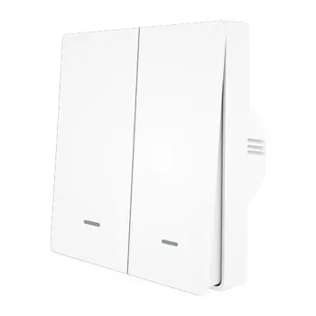 MOES ZS-B-EU2 ZigBee 2 kanālu apgaismojuma slēdzis, nav nepieciešams neitrāls vads, balts