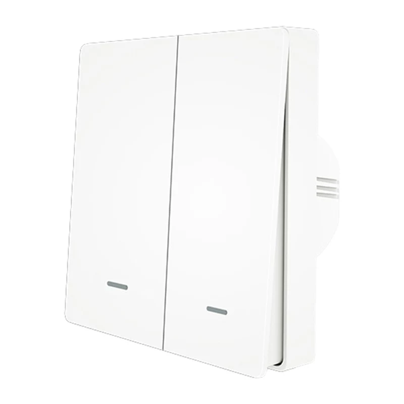 MOES ZS-B-EU2 ZigBee 2 kanālu apgaismojuma slēdzis, nav nepieciešams neitrāls vads, balts