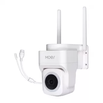 MOES WCM-B66 3MP āra Wi-Fi IP kamera ar AI cilvēka noteikšanu, pilnkrāsu nakts redzamību, pan/griešanu, divvirzienu audio, IP66 laikapstākļu izturību
