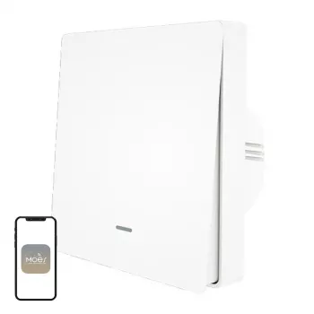 MOES ZS-B-EU1 ZigBee 1 kanāla apgaismojuma slēdzis (nav nepieciešams neitrāls vads, balts)
