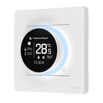 MOES ZHT-SR-GA ZigBee termostats ūdens apkures sistēmām, balts