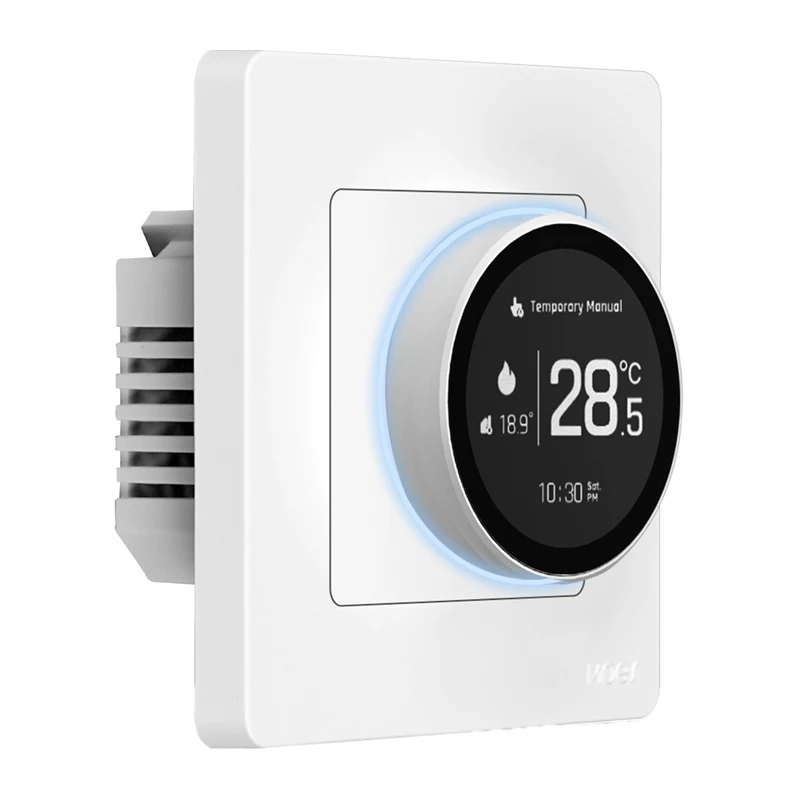MOES ZHT-SR-GA ZigBee termostats ūdens apkures sistēmām, balts