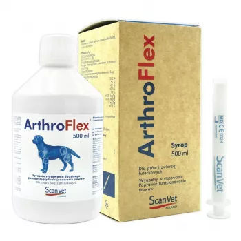 SCANVET ArthroFlex sīrups – locītavu un kustību atbalsta uztura bagātinātājs suņiem, 500 ml