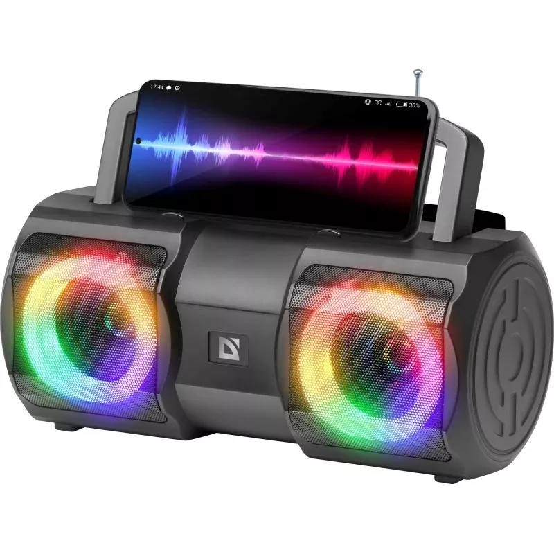 Defender BeatBox 20 Bluetooth skaļrunis 20W ar apgaismojumu, mikrofonu, FM, USB, TF