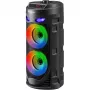 Defender CRASHBOOM 16W pārnēsājams Bluetooth skaļrunis ar karaoke, FM, LED, TWS, mikrofonu un tālvadības pulti - melns