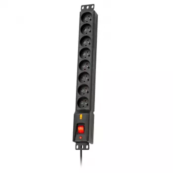 Lestar LXRM 816 16A 8 kontaktligzdu 19 collu statīva PDU ar Schuko ligzdām, 5 m kabelis