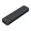 ORICO CT2U3-13AB-EU-BK-BP 13 portu USB 3.0 centrmezgls ar 60W barošanas adapteri, melns