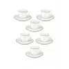 LA PORCELLANA BIANCA Teresa Espresso krūzīšu komplekts ar apakštasītēm, 90 ml, Porcelāns, Balts, 12 gabali