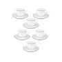 LA PORCELLANA BIANCA Teresa Espresso krūzīšu komplekts ar apakštasītēm, 90 ml, Porcelāns, Balts, 12 gabali