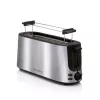 ALPINA ALP-SI-47351 2 šķēļu tosters, 1000 W, sudraba nerūsējošais tērauds, 6 apbrūnināšanas pakāpes, atkausēšana, uzsildīšana, augsta pacēlāja funkcija, noņemama drupatu paplāte