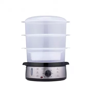 Alpina elektriskais tvaika katls 800W sudraba 3 līmeņu 9,5L bez BPA