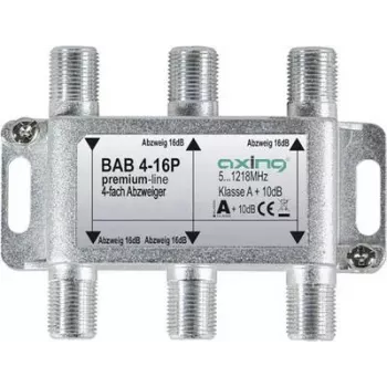 AXING BAB 4-16P - 4 virzienu satelīta atzarotājs, 16 dB atzarojuma zudumi, 5-2400 MHz, F savienotāji