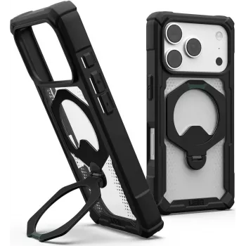UAG Urban Armor Gear Plasma XTE 360 MagSafe statīva futrālis Apple iPhone 18 Pro/17 Pro - melns/caurspīdīgs 11457311404G