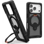 UAG Urban Armor Gear Plasma XTE 360 MagSafe ar statīvu korpuss Apple iPhone 18 Pro/17 Pro - caurspīdīgi pelēks ar melniem un oranžiem akcentiem 114573114097