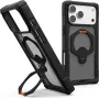 UAG Urban Armor Gear Plasma XTE 360 MagSafe ar statīvu korpuss Apple iPhone 18 Pro Max/17 Pro Max - melns/oranžs/pelēks caurspīdīgs 114572114097