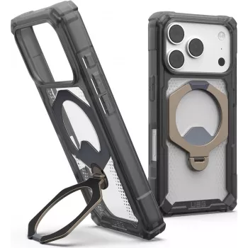 UAG Urban Armor Gear Plasma XTE 360 MagSafe ar statīvu korpuss Apple iPhone 18 Pro/17 Pro - Ash (caurspīdīgi pelēks) 114573113136