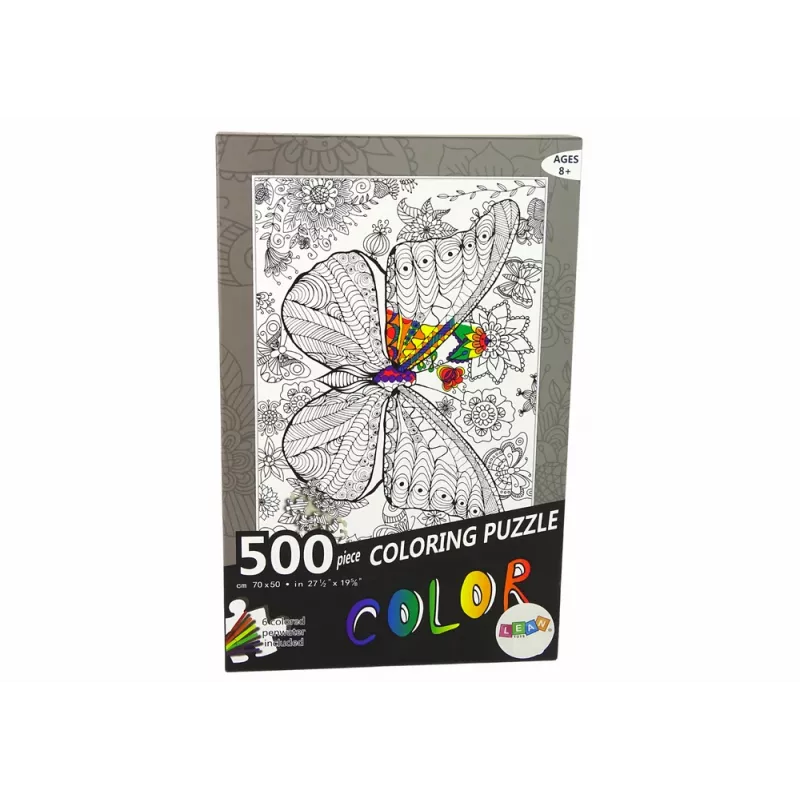 LEAN TOYS Krāsojamā puzle 500 elementi Tauriņš