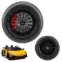 LEAN CARS rezerves ritenis Lamborghini A8803 XXL ar akumulatoru darbināmam braucamajam auto - gumijas piepūšamā riepa, melns