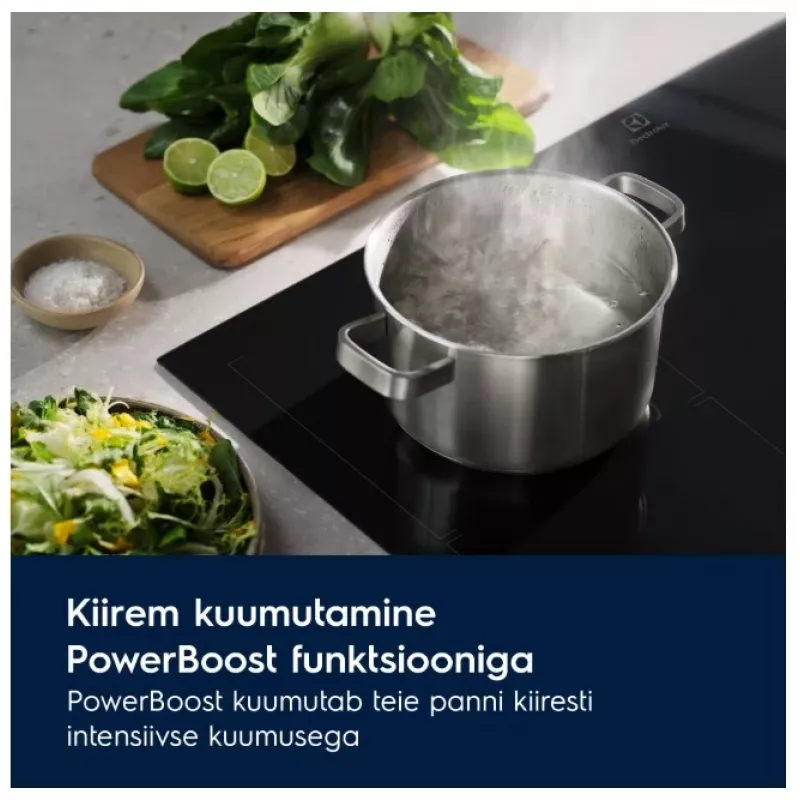 Electrolux LIT60336C 60 cm indukcijas plīts virsma ar 3 gatavošanas zonām, melna