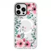 Evelatus Apple iPhone 15 Pro Max PC+TPU vāciņš ar MagSafe - caurspīdīgs ar ziedu apdruku