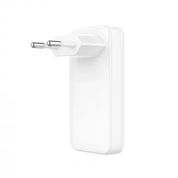 Fixed Slim 2xUSB-C ceļojumu lādētājs 65W GaN PD balts
