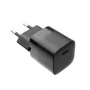 Fiksēts mini sienas lādētājs ar USB-C izvadi un PD atbalstu, 30W - melns FIXC30M-C-BK