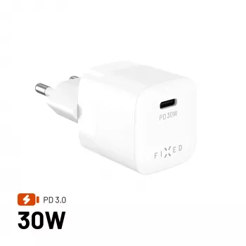 Fiksēts Mini USB-C GaN lādētājs 30W - Melns