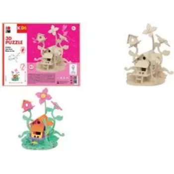 Marabu KiDS 3D mīkla Feju māja, 43 detaļu koka komplekts, iepriekš izspiesta saplāksnis, saliekama konstrukcija - 1 gab. 0317000000010
