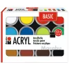 Marabu BASIC akrila krāsu komplekts, 12 x 18 ml, augsta pigmentācija, ļoti augsta gaismas noturība 1210000000214
