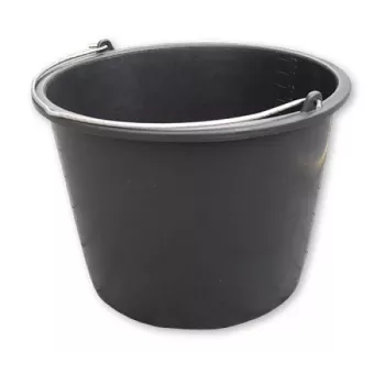 Bradas KTW16 16L PVC celtniecības spainis, melns, apaļš, ar metāla rokturi un iekšējo skalu