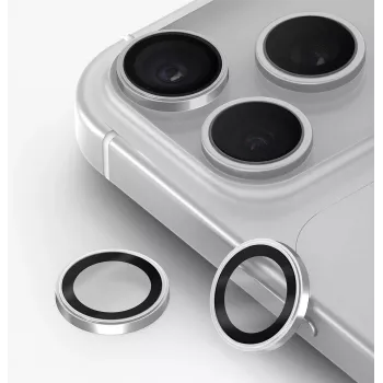 UNIQ Optix Prime kameras objektīva aizsargs iPhone 18 Pro / iPhone 18 Pro Max - sudraba ar aplikatoru