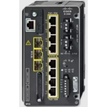 Cisco IE-3500-8P3S-E rūpnieciskais komutators, 8 Gigabit PoE+ un 3 SFP, Network Essentials