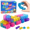 LEAN TOYS Gumijas bloki Elastīga konstrukcija Caurspīdīgi krāsaini 20 gab.