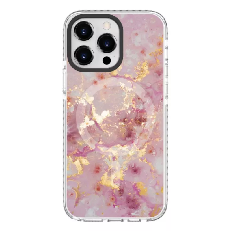 Evelatus Apple iPhone 15 Pro PC+TPU apvalks ar MagSafe - Marmora rozā