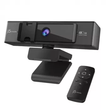 j5create JVCU435-N 4K Ultra HD tīmekļa kamera ar 5x digitālo tālummaiņu un tālvadības pulti