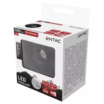 ENTAC EHL-ZH-10W-R tuvināšanas lukturis ar uzlādējamu akumulatoru 10W kustību sensors