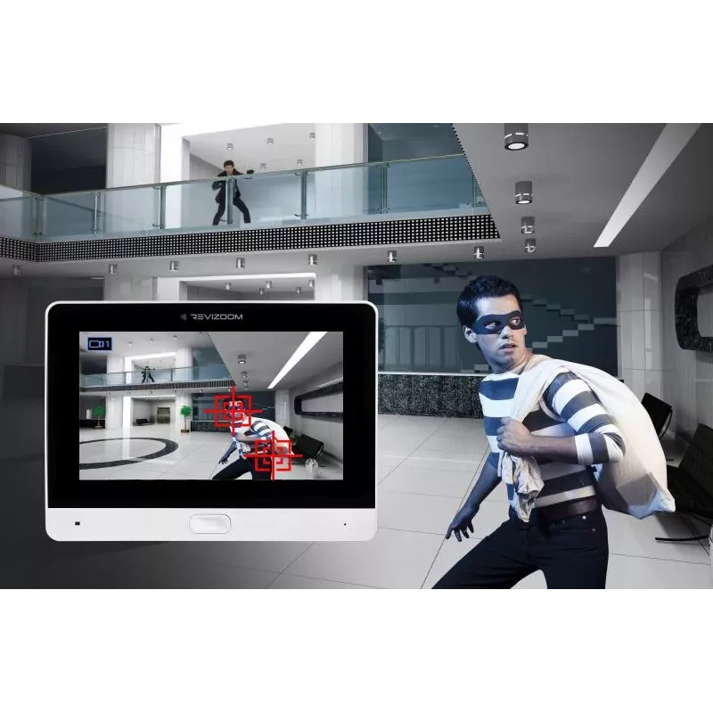 REVIZOOM RM-T273HD balts 7 collu video interkoms ar RC-212HD-CK1 āra paneli