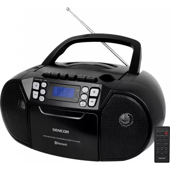 SENCOR SPT 3907B CD BT MP3 USB AUX pārnēsājams CD atskaņotājs ar Bluetooth un FM radio, melns