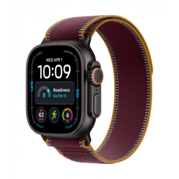 Apple Watch Ultra 4 GPS + Cellular 49 mm melns titāna korpuss ar bordo Trail Loop siksniņu, M/L