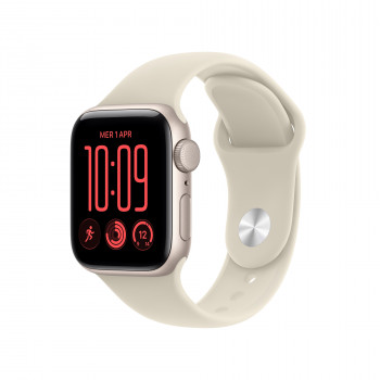 Apple Watch SE 3 GPS 40 mm Starlight alumīnija korpuss ar smilškrāsas sporta siksniņu, S/M